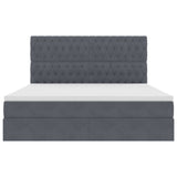 Letto con contenitore e LED Grigio scuro 160 x 200 cm Velluto