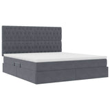 Letto con contenitore e LED Grigio scuro 180 x 200 cm Velluto