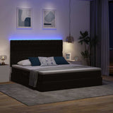 Letto con contenitore e LED Nero 180 x 200 cm Velluto