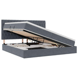 Letto con contenitore e LED Grigio scuro 200 x 200 cm Velluto