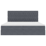 Letto con contenitore e LED Grigio scuro 200 x 200 cm Velluto