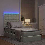 Letto con contenitore e LED Grigio chiaro 90 x 200 cm Velluto