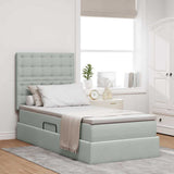 Letto con contenitore e LED Grigio chiaro 90 x 200 cm Velluto