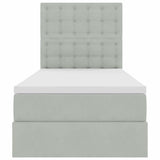 Letto con contenitore e LED Grigio chiaro 90 x 200 cm Velluto