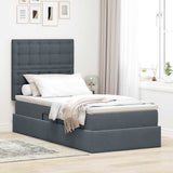 Letto con contenitore e LED Grigio scuro 90 x 200 cm Velluto