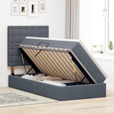 Letto con contenitore e LED Grigio scuro 90 x 200 cm Velluto