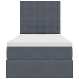 Letto con contenitore e LED Grigio scuro 90 x 200 cm Velluto