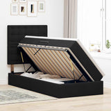 Letto con contenitore e LED con led Nero 90 x 200 cm Velluto