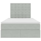 Letto con contenitore e LED Grigio chiaro 120 x 200 cm Velluto