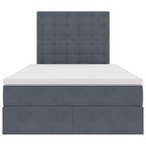 Letto con contenitore e LED Grigio scuro 120 x 200 cm Velluto