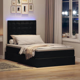 Letto con contenitore e LED Nero 120 x 200 cm Velluto