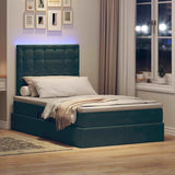 Letto con contenitore e LED Verde Scuro 120 x 200 cm Velluto