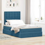 Letto con contenitore e LED Blu Scuro 120 x 200 cm Velluto