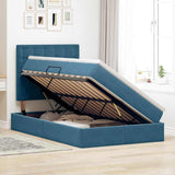 Letto con contenitore e LED Blu Scuro 120 x 200 cm Velluto