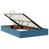 Letto con contenitore e LED Blu Scuro 120 x 200 cm Velluto
