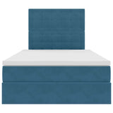 Letto con contenitore e LED Blu Scuro 120 x 200 cm Velluto