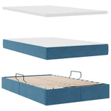 Letto con contenitore e LED Blu Scuro 120 x 200 cm Velluto
