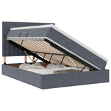 Letto con contenitore e LED Grigio scuro 140 x 200 cm Velluto