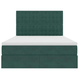 Letto con contenitore e LED Verde Scuro 140 x 200 cm Velluto