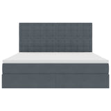 Letto con contenitore e LED Grigio scuro 160 x 200 cm Velluto