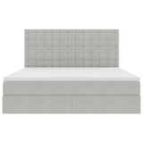 Letto con contenitore e LED Grigio chiaro 180 x 200 cm Velluto