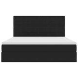 Letto con contenitore e LED Nero 180 x 200 cm Velluto