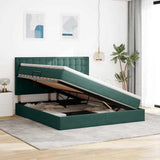 Letto con contenitore e LED Verde Scuro 180 x 200 cm Velluto