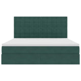 Letto con contenitore e LED Verde Scuro 180 x 200 cm Velluto