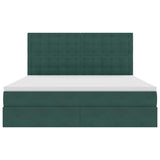 Letto con contenitore e LED Verde Scuro 180 x 200 cm Velluto