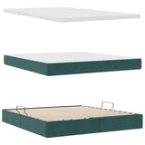 Letto con contenitore e LED Verde Scuro 180 x 200 cm Velluto
