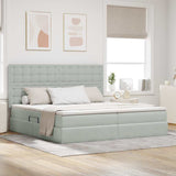 Letto con contenitore e LED Grigio chiaro 200 x 200 cm Velluto