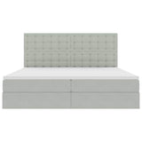 Letto con contenitore e LED Grigio chiaro 200 x 200 cm Velluto