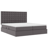 Letto con contenitore e LED Grigio 180 x 200 cm Pelle sintetica