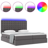 Letto con contenitore e LED Grigio 180 x 200 cm Pelle sintetica