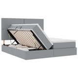 Letto con testiera Grigio chiaro 180 x 200 cm Tessuto