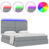 Letto con testiera Grigio chiaro 180 x 200 cm Tessuto