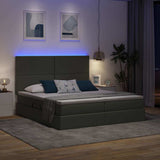 Letto con testiera Grigio scuro 180 x 200 cm Tessuto