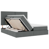 Letto con testiera Grigio scuro 180 x 200 cm Tessuto