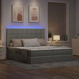 Letto con testiera Grigio chiaro 180 x 200 cm Tessuto