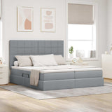 Letto con testiera Grigio chiaro 180 x 200 cm Tessuto