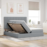 Letto con testiera Grigio chiaro 180 x 200 cm Tessuto