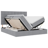 Letto con testiera Grigio chiaro 180 x 200 cm Tessuto