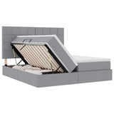 Letto con testiera Grigio chiaro 180 x 200 cm Tessuto