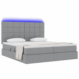 Letto con testiera Grigio chiaro 180 x 200 cm Tessuto