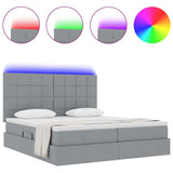 Letto con testiera Grigio chiaro 180 x 200 cm Tessuto