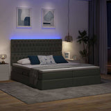 Letto con testiera Grigio scuro 180 x 200 cm Tessuto