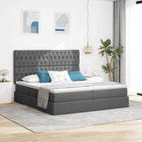 Letto con testiera Grigio scuro 180 x 200 cm Tessuto