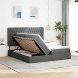 Letto con testiera Grigio scuro 180 x 200 cm Tessuto