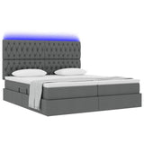 Letto con testiera Grigio scuro 180 x 200 cm Tessuto