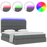 Letto con testiera Grigio scuro 180 x 200 cm Tessuto